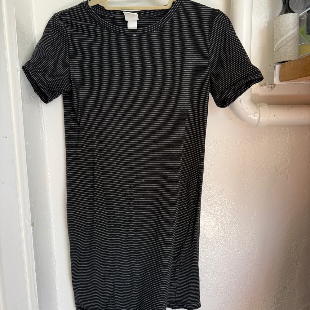 H&M Black and White Striped Mini Dress